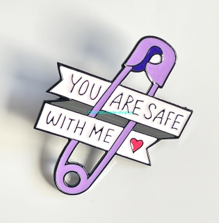 Brošňa / odznak - you are safe with me