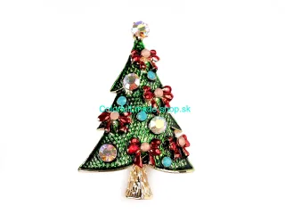 Brošňa vianočný stromček - zelená