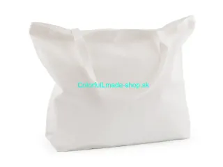 Textilná taška bavlnená na domaľovanie / dozdobenie 49x40 cm - biela prírodná