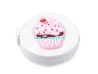 Zvinovací meter s 3D obrázkom dĺžka 150 cm - cupcake